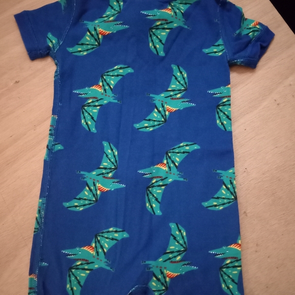 NWOT 0-3m Hanna Andersson Blue with Dinos Onesie 100% Organic Cotton - Picture 4 of 4